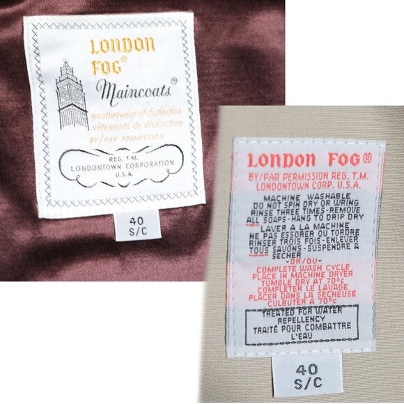 Vintage London Fog Trench Coat Beige Tan Full-Length Jacket Removable Liner 40s - Picture 6 of 16